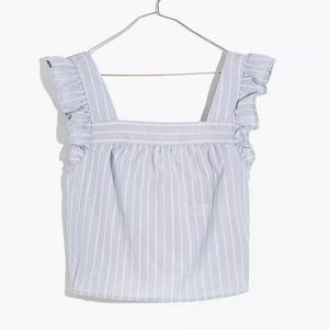 Madewell striped flutter sleeve top